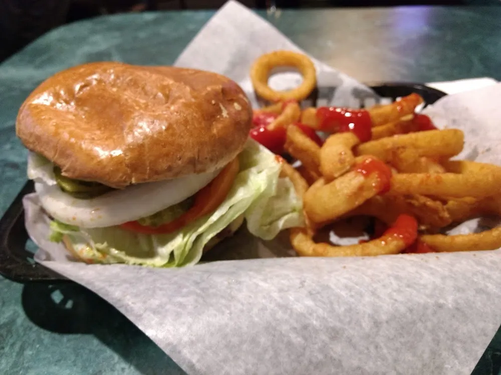 Big 3 Burger and Onion Rings